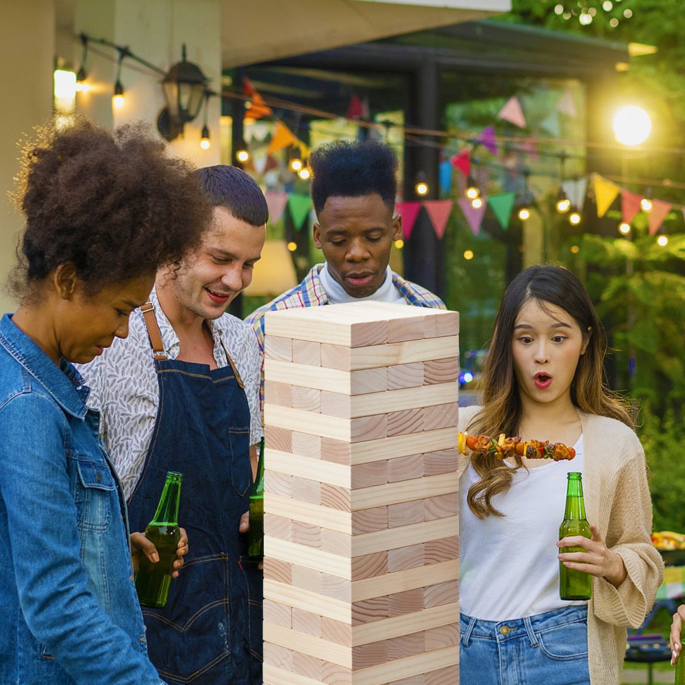 NTGW1502 - 60 Blocks Tumble Tower Game with Custom Rules, 5.5ft High