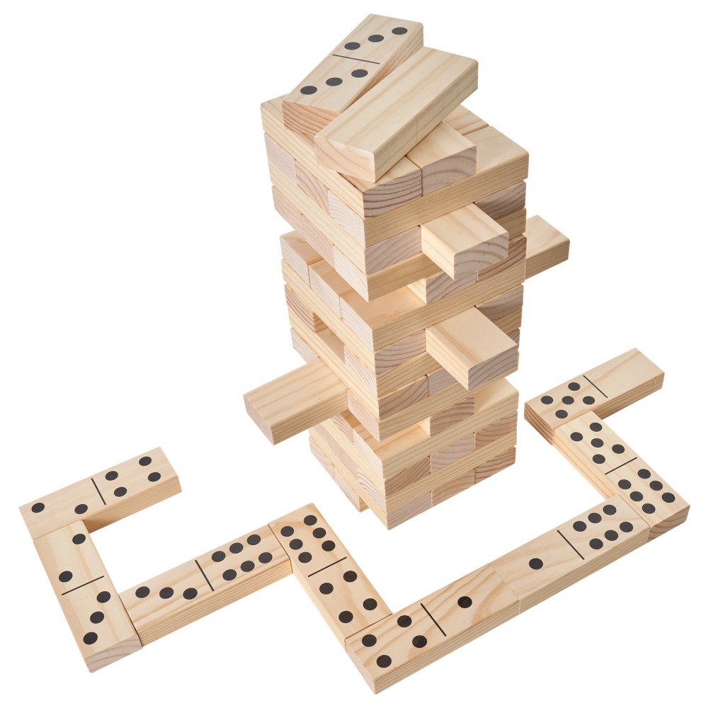 NTGW1501 - 60 Pine Wood Tumbling Tower Blocks Game, 7.1"x2.4"x1.2"