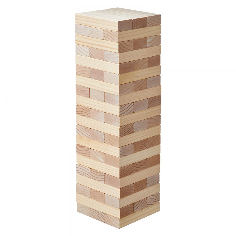 NTGW1501 - 60 Pine Wood Tumbling Tower Blocks Game, 7.1"x2.4"x1.2"