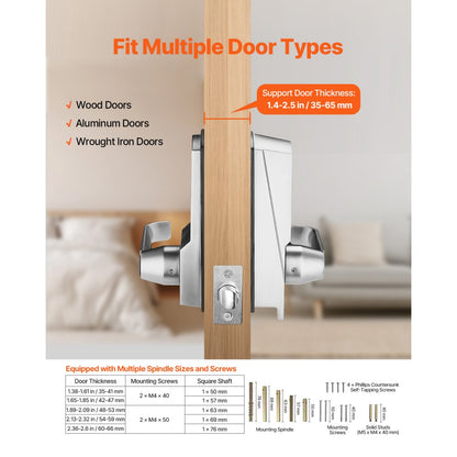 OL-700D2-BC-03 - Keyless Mechanical Door Lock, 1.4-2.5" Thick Compatible