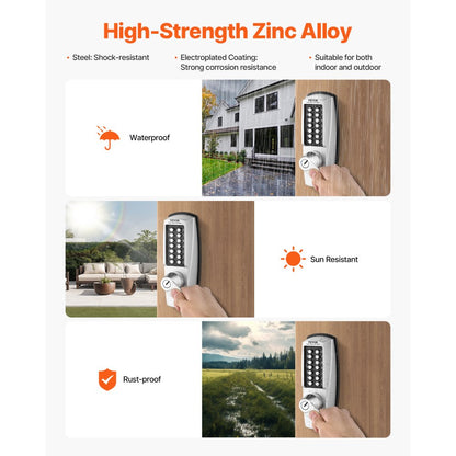 OL-700D2-BC-03 - Keyless Mechanical Door Lock, 1.4-2.5" Thick Compatible