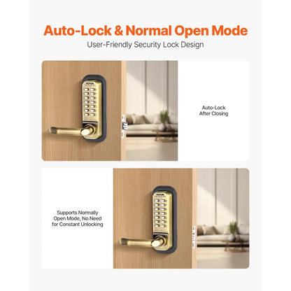 OL-209S2-BY-C-07 - Keyless Mechanical Door Lock for 1.4-2.5 Inch Thickness