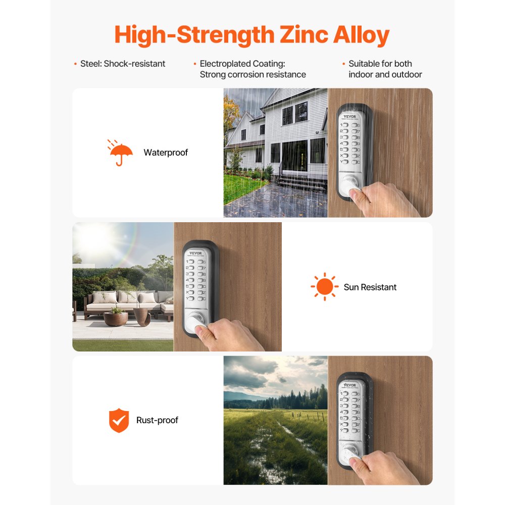 OL-209D2-BB-C-03 - Keyless Entry Door Lock for 1.4-2.5 Inch Thick Doors