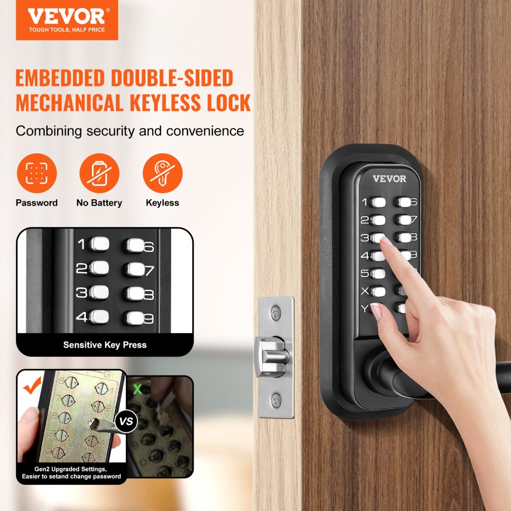 OL-209S2-BY-C-01 - Durable Keyless Entry Lock with 14-Digit Keypad