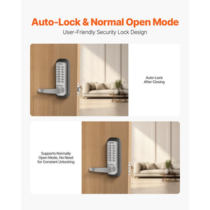 OL-209S2-BB-C-03 - Keyless Mechanical Door Lock for 1.4-2.5” Thick Doors
