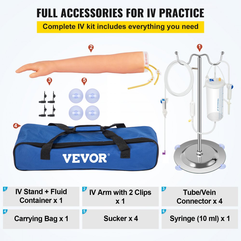 JMCC-12 - VEVOR Phlebotomy Training Kit with Anatomical Model & Accessories