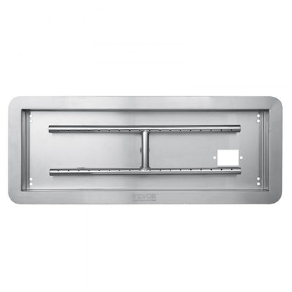 1050262 - 24 x 8 Inch Stainless Steel Fire Pit Pan with Dual Gas Options