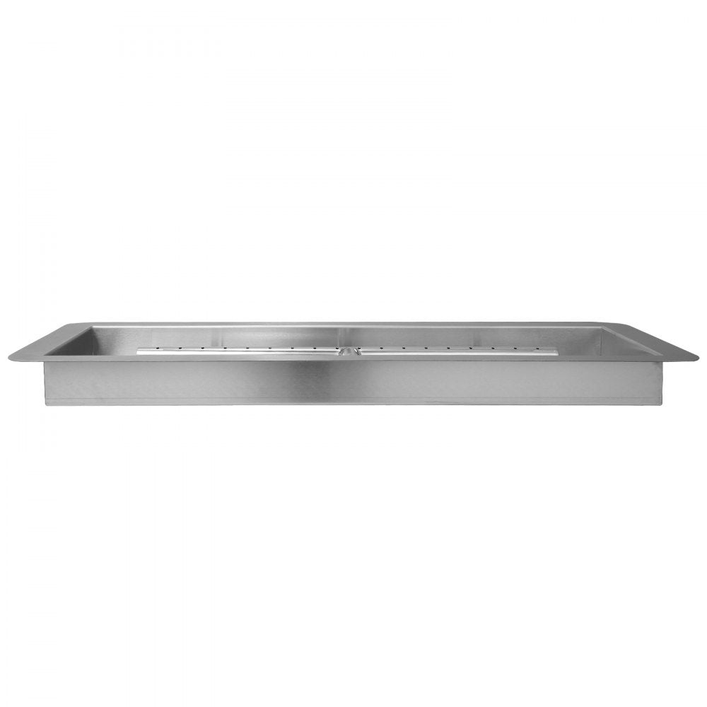 1050262 - 24 x 8 Inch Stainless Steel Fire Pit Pan with Dual Gas Options