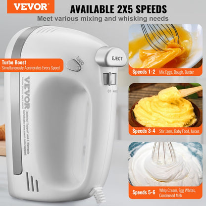 CX-6658 - 250W 5-Speed Hand Mixer with Turbo Boost and Storage Case
