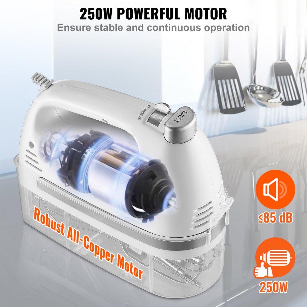 CX-6658 - 250W 5-Speed Hand Mixer with Turbo Boost and Storage Case