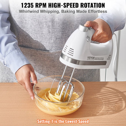 CX-6658 - 250W 5-Speed Hand Mixer with Turbo Boost and Storage Case