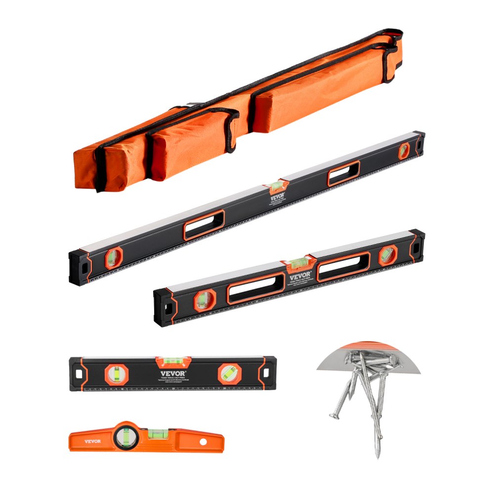 SP-C4 - VEVOR 4-Piece Magnetic Level Set with 10-48 Inch Sizes