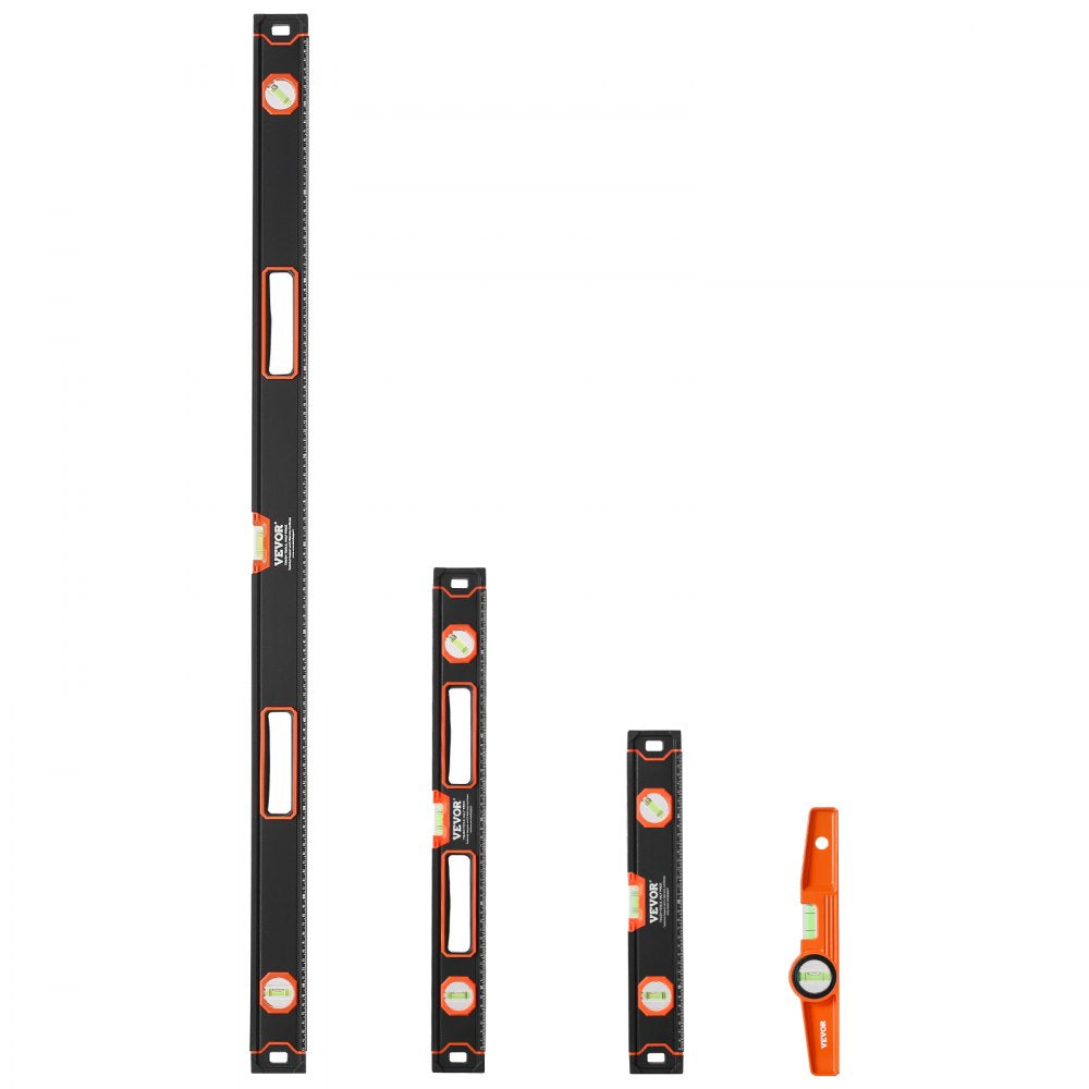 SP-C4 - VEVOR 4-Piece Magnetic Level Set with 10-48 Inch Sizes