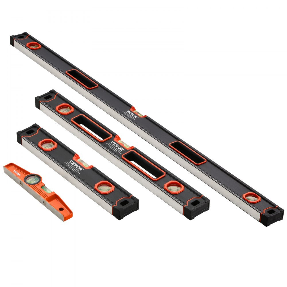 SP-C4 - VEVOR 4-Piece Magnetic Level Set with 10-48 Inch Sizes