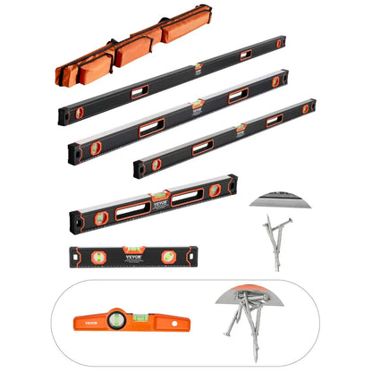 SP-N6 - Robust 6-Piece Level Set with 10-78 Inch Sizes