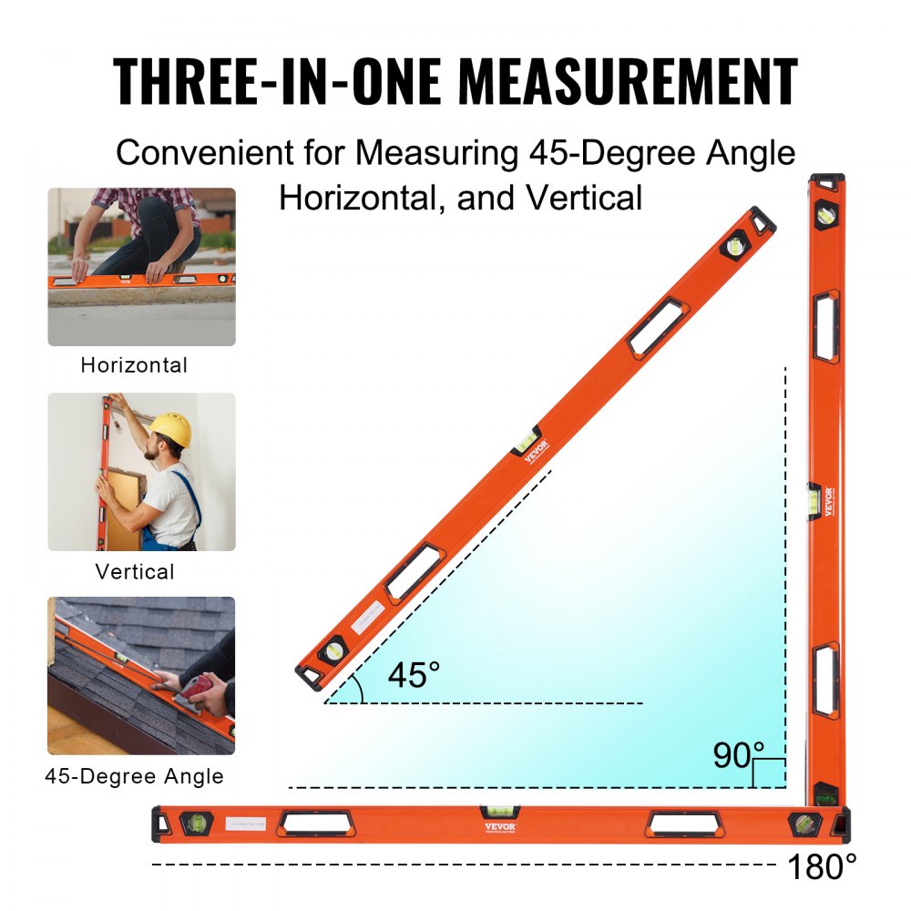 ST08001 - 48" Aluminum Magnetic Level with 3 Measurement Modes