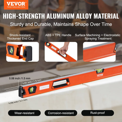 ST08002 - VEVOR 48in Magnetic Level with Carrying Case & Durable Design
