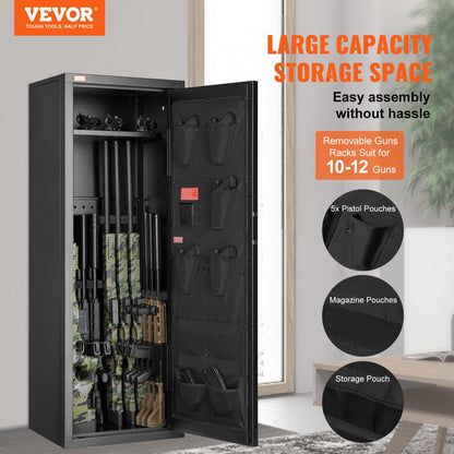 SS-1380CZD - Durable 12-Rifle Gun Safe with Digital Keypad & Adjustable Interior