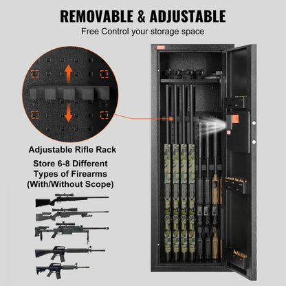 SS-1320CZ - Heavy-Duty 8-Rifle Gun Safe with Smart Lock & Alarm