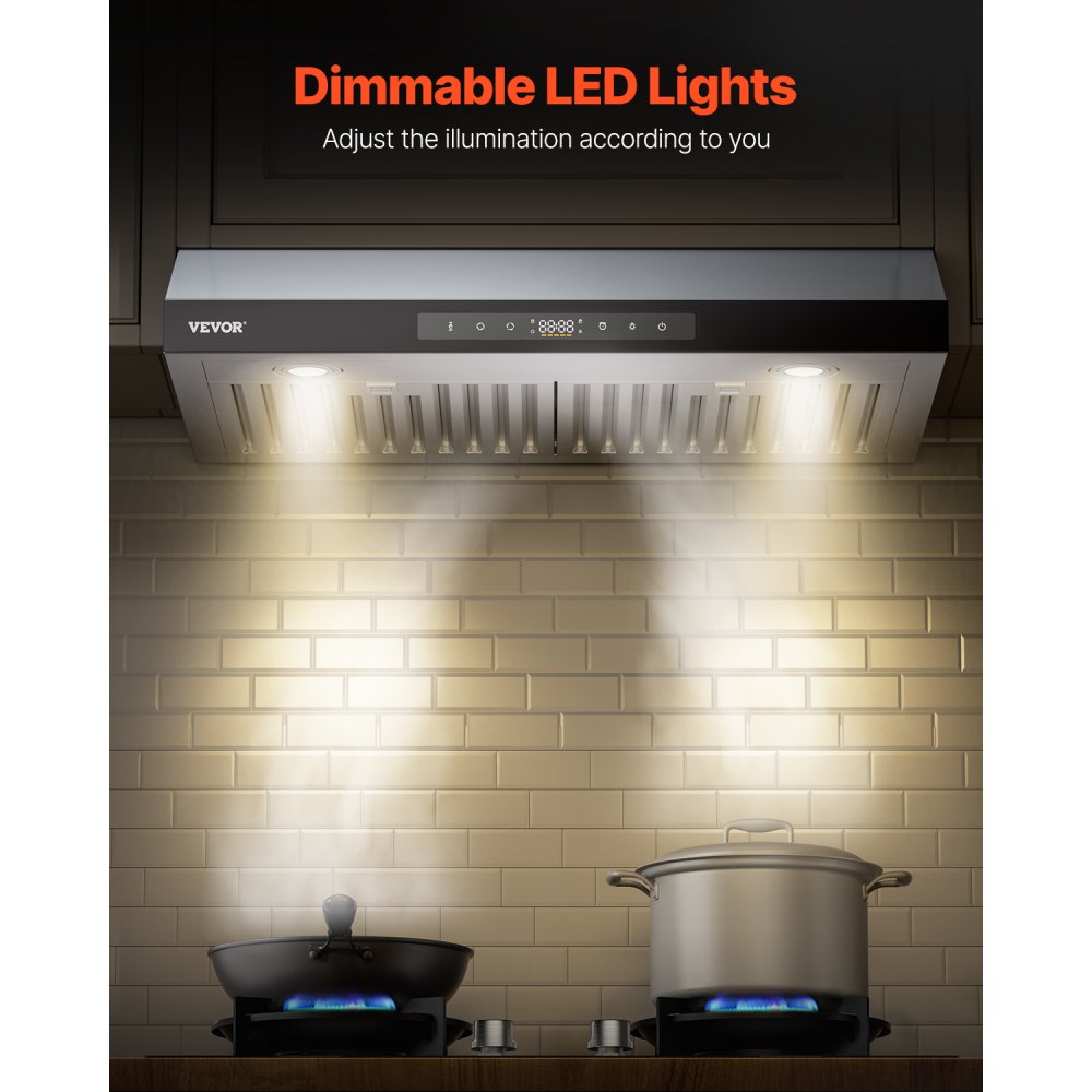 UC19S-EH30 - VEVOR 30" Range Hood with 900CFM Airflow & Touch Control