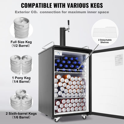 BF152-1 - Single Tap Draft Beer Kegerator with Temperature Control
