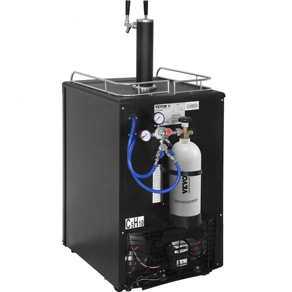 BF152-2 - VEVOR Dual Tap Beer Kegerator with Stainless Steel Tower