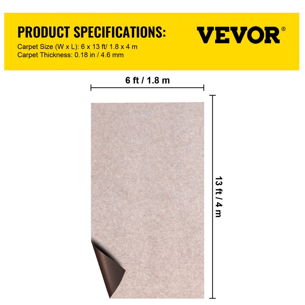 VV-JZXWDT-1.84 - 6ft x 13ft Waterproof Marine Carpet for Boats and Homes