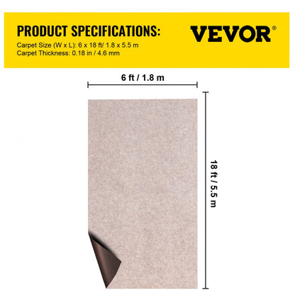 VV-JJXWDT-1.85.5 - 6ft Waterproof Polyester Carpet for Boats & Homes