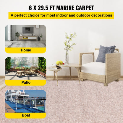VV-JZXWDT-1.89 - 6ft Marine-Grade Carpet in Light Brown for Boats & Patios