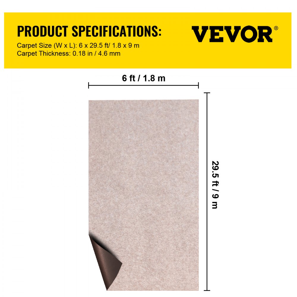 VV-JZXWDT-1.89 - 6ft Marine-Grade Carpet in Light Brown for Boats & Patios