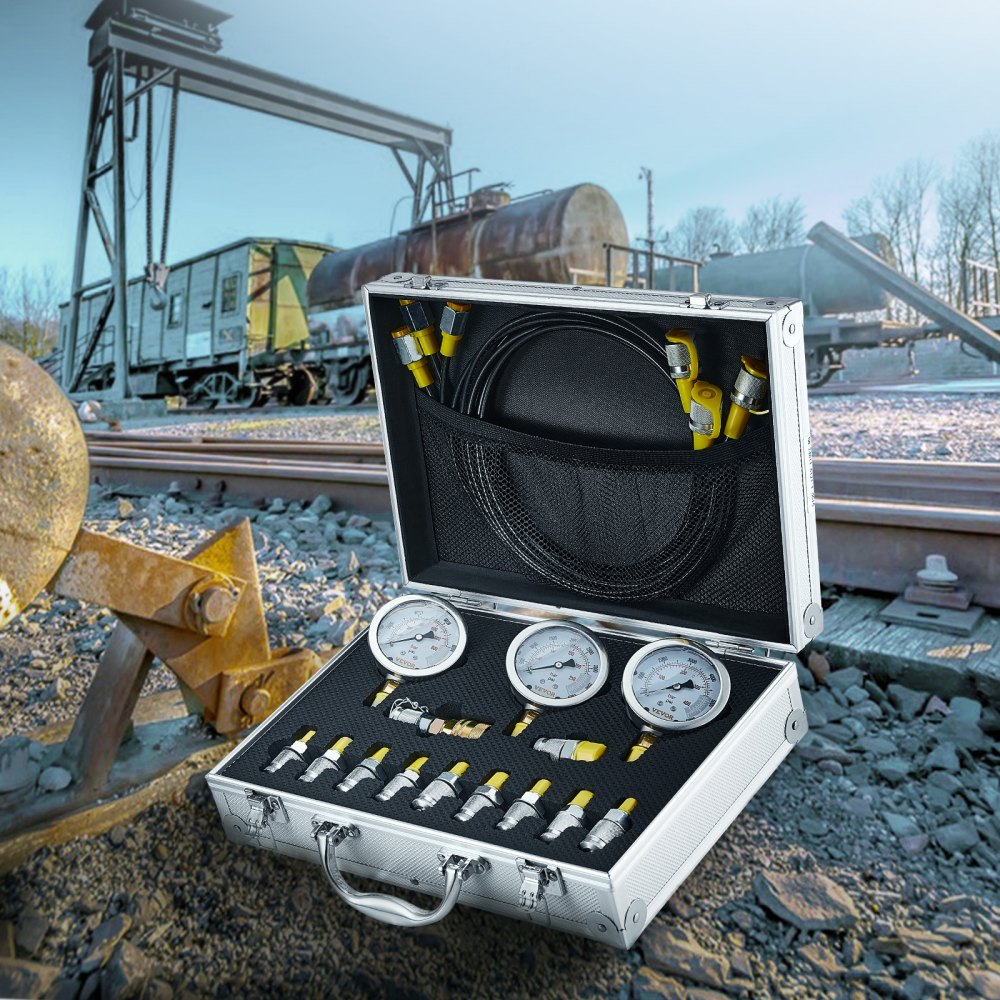 TKS-1 - VEVOR Hydraulic Pressure Test Kit with 3 Gauges & Couplings