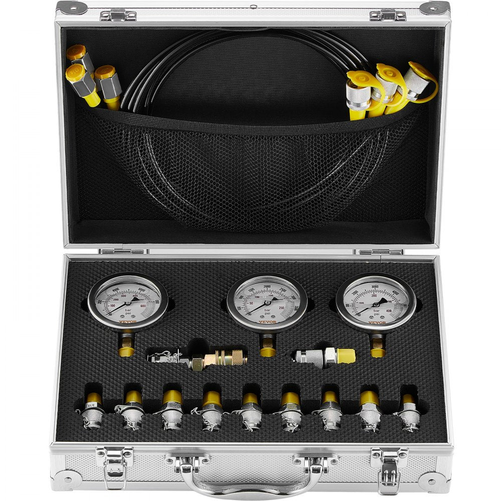 TKS-1 - VEVOR Hydraulic Pressure Test Kit with 3 Gauges & Couplings