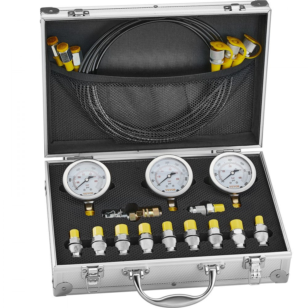 TKS-1 - VEVOR Hydraulic Pressure Test Kit with 3 Gauges & Couplings