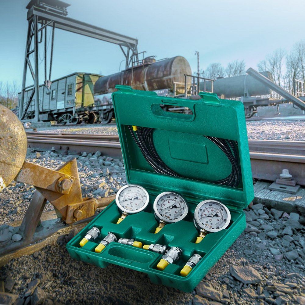 TKS-2 - VEVOR 3-Gauge Hydraulic Pressure Test Kit for Excavators