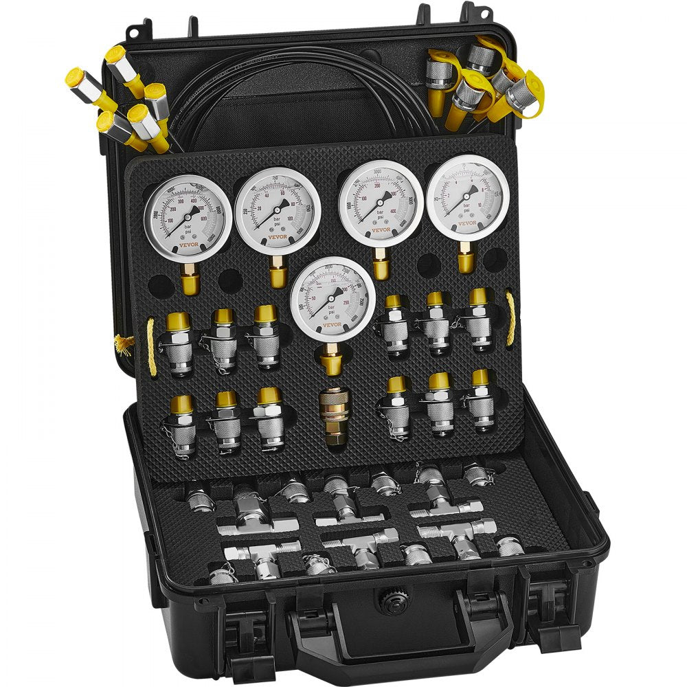 TKS-4 - Versatile Hydraulic Test Kit with 5 Gauges and Storage Case