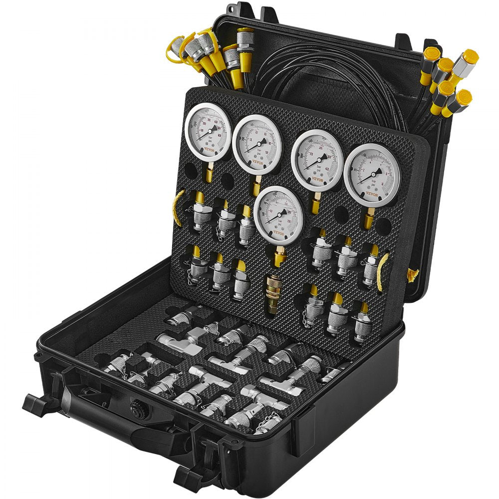 TKS-4 - Versatile Hydraulic Test Kit with 5 Gauges and Storage Case