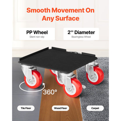 XY-8 - Heavy Duty 5-Wheel Furniture Dolly with 3474 lbs Capacity