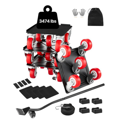 XY-8 - Heavy Duty 5-Wheel Furniture Dolly with 3474 lbs Capacity
