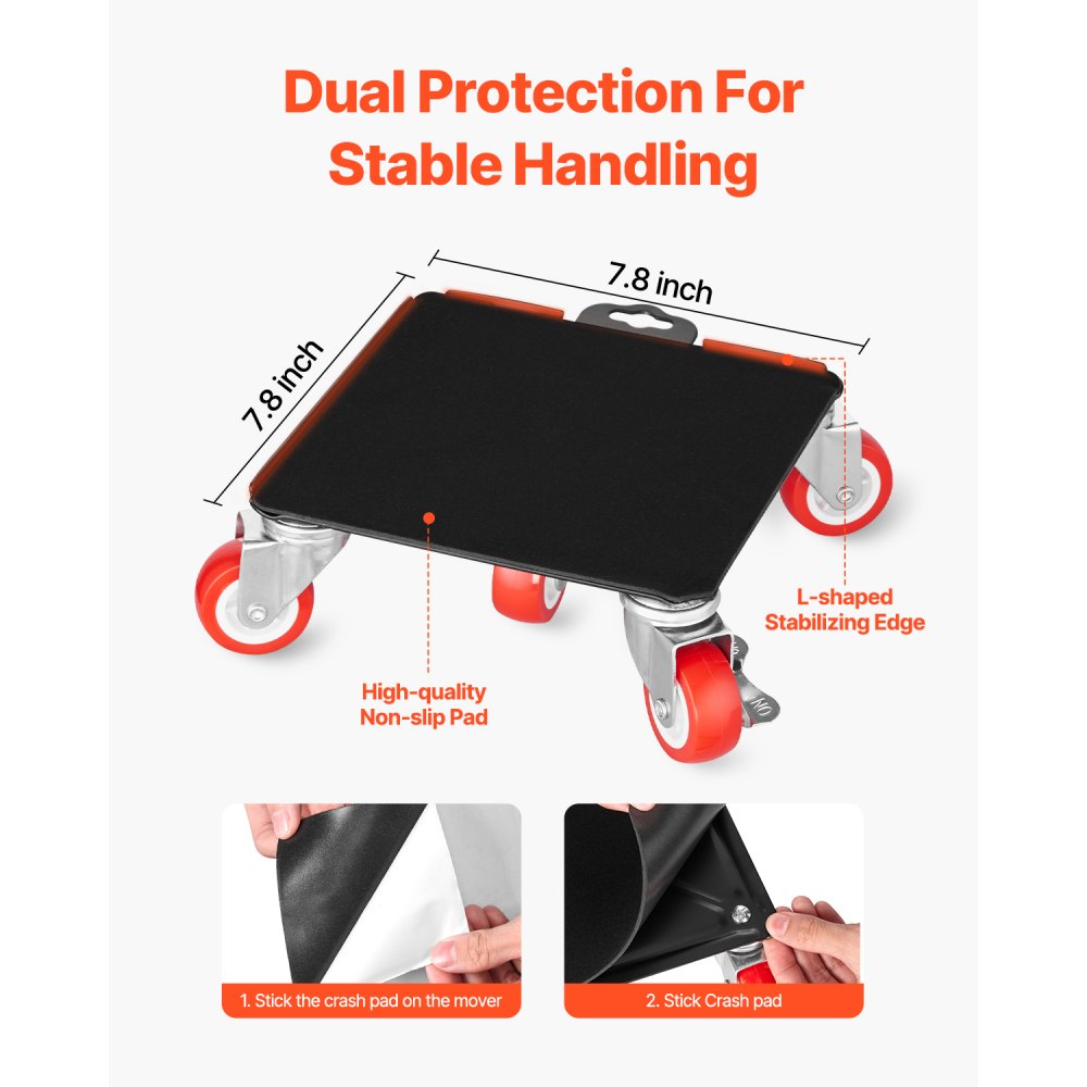 XY-9 - Heavy Duty 5-Wheel Furniture Dolly with 3474 lbs Capacity