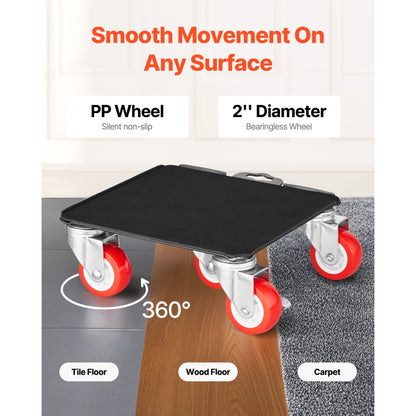 XY-9 - Heavy Duty 5-Wheel Furniture Dolly with 3474 lbs Capacity