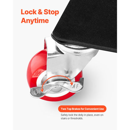 XY-9 - Heavy Duty 5-Wheel Furniture Dolly with 3474 lbs Capacity