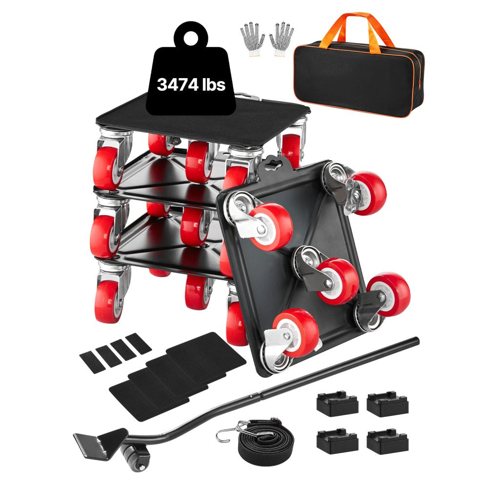 XY-9 - Heavy Duty 5-Wheel Furniture Dolly with 3474 lbs Capacity