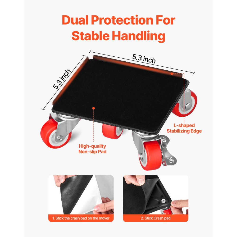 XY-7 - Heavy-Duty 1200 lbs Furniture Dolly with 5 Swivel Wheels