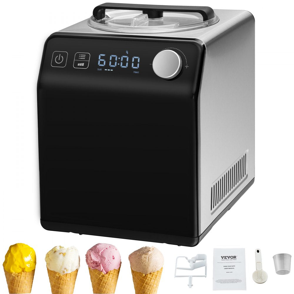 ICE2086BY-UL - Compact Stainless Steel Ice Cream Maker with Built-in Compressor