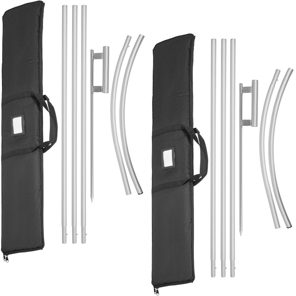 010783119732 - 16 ft Durable Anodized Aluminum Feather Flag Pole for Outdoor Use