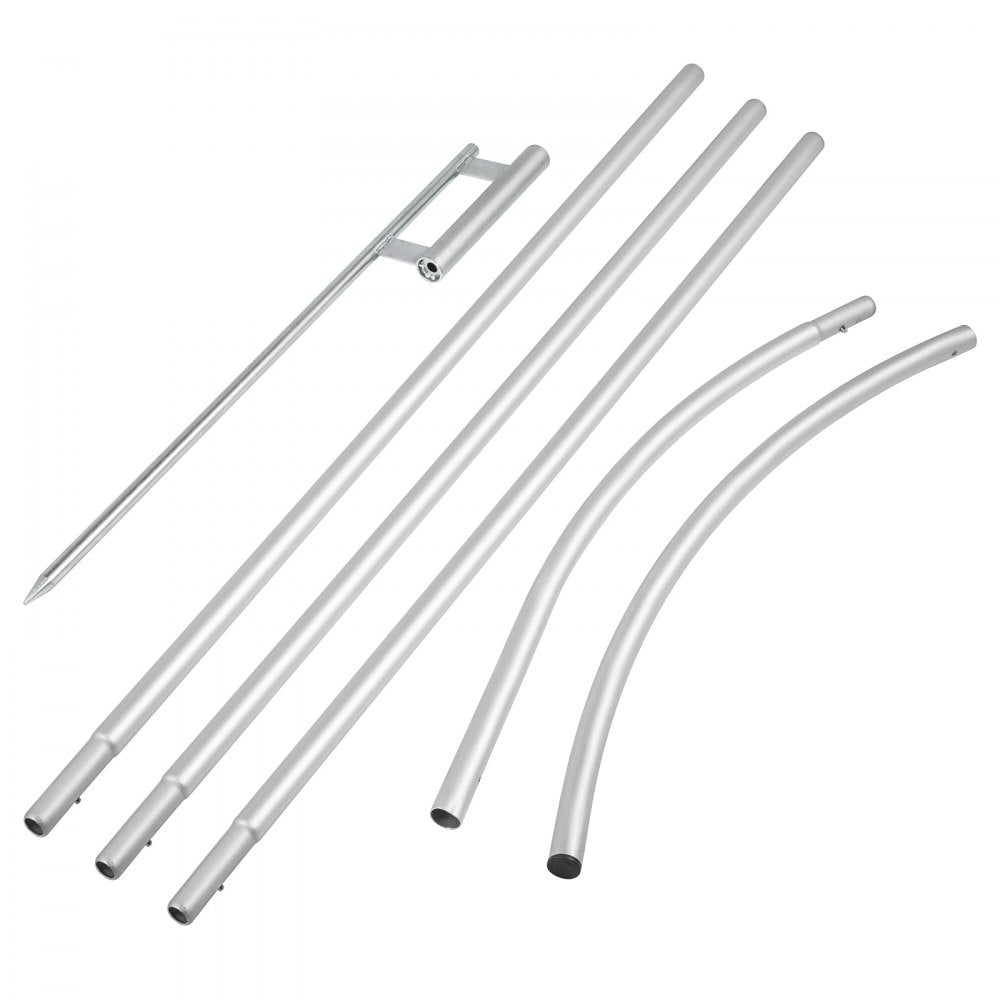 010783119732 - 16 ft Durable Anodized Aluminum Feather Flag Pole for Outdoor Use