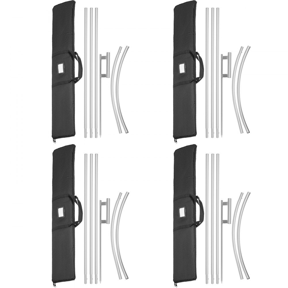 010890724362 - 16ft Durable Aluminum Feather Flag Pole with Ground Spike