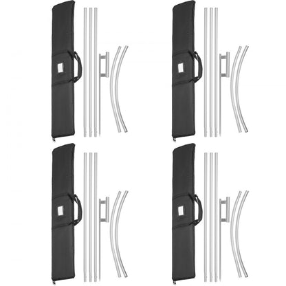 010890724362 - 16ft Durable Aluminum Feather Flag Pole with Ground Spike