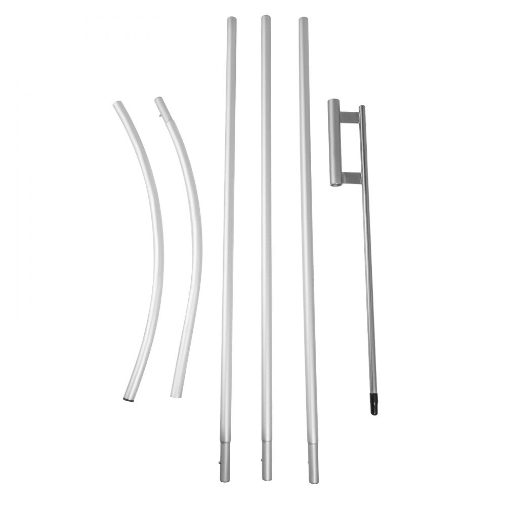 010890724362 - 16ft Durable Aluminum Feather Flag Pole with Ground Spike