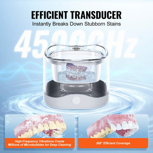 SJ-H6 - Compact Ultrasonic Cleaner for Jewelry & Dentures in Stainless Steel